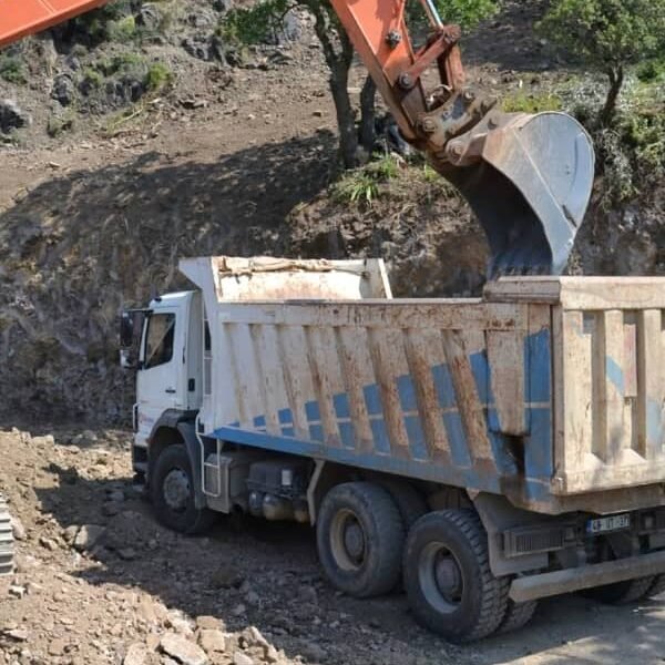 Civil engineering road and bridge construction works on a regional infrastructure upgrade in Ghana